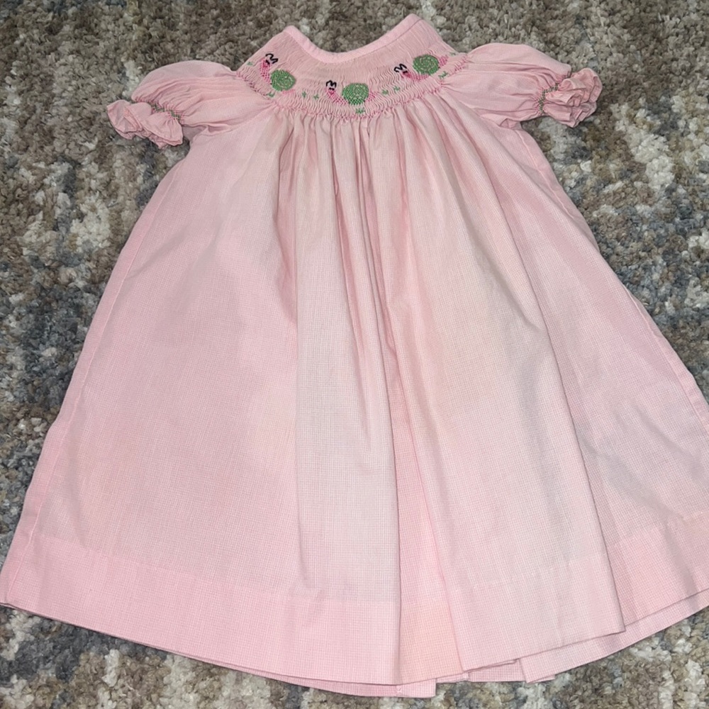 Smocked snail baby dress - Picture 1 of 2